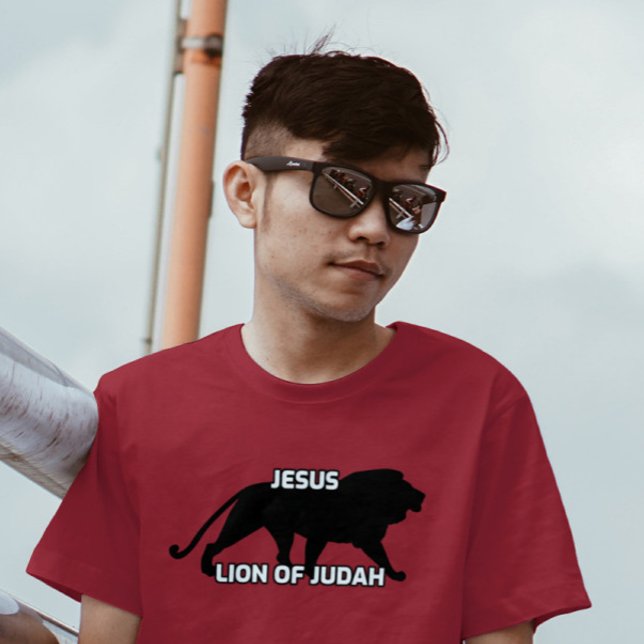CAMISETA JESUS LION OF JUDAH CHRISTIAN T SHIRTS RED (Criador carregado)
