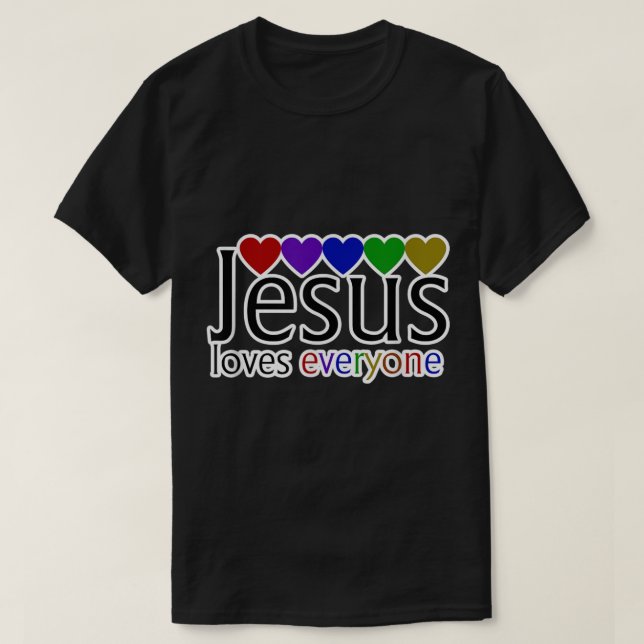Camiseta Jesus loves everyone shirt Jesus loves you  (Frente do Design)