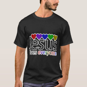 Camiseta Jesus loves everyone shirt Jesus loves you 