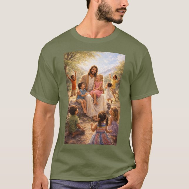 Camiseta Jesus loves the little children T-Shirt (Frente)