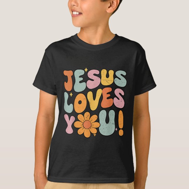 Camiseta Jesus Loves You Christian Teen Girl God Sister Goo (Frente)