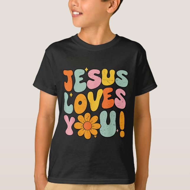 Camiseta Jesus Loves You Christian Teen Girl God Sister Goo (Frente)