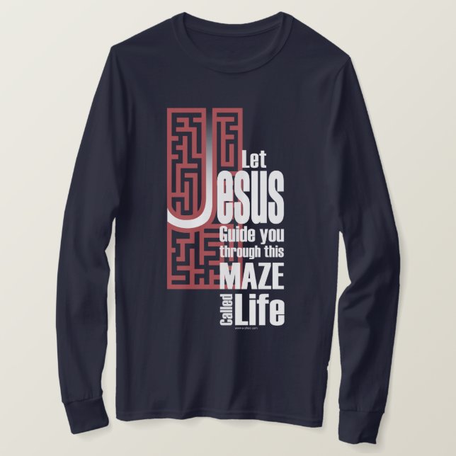 Camiseta Jesus Maze Basic Long Sleeve T-Shirt (Frente do Design)