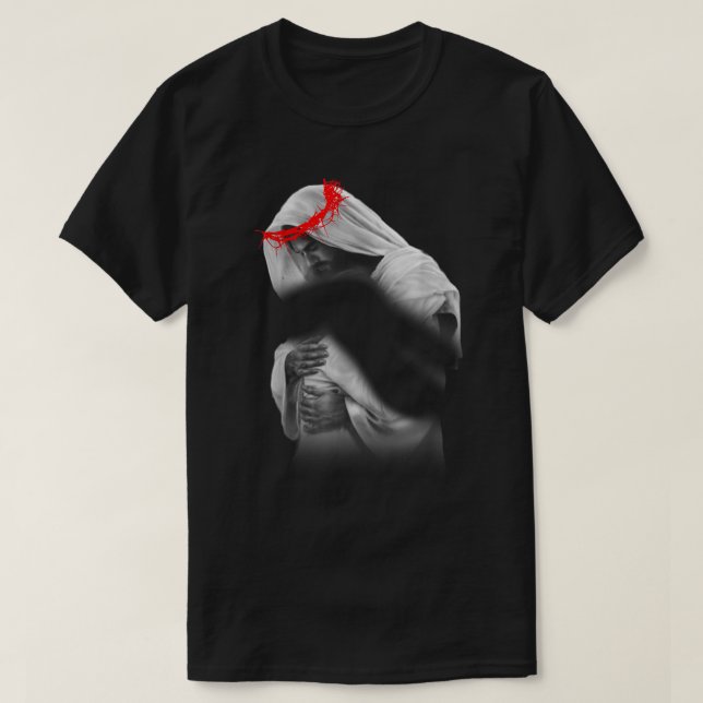 Camiseta Jesus me abraçando Jesus me abraçando Deus abraçan (Frente do Design)