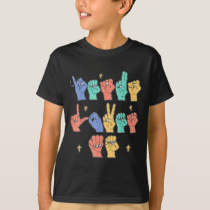 Camiseta Jesus Me Ama Como Cristão Jesus Menino Você Sinal