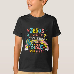 Camiseta Jesus Me Ama, Eu Sei Meninos Crianças Jesus