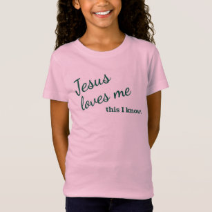 Camiseta Jesus me ama t-shirt Texto verde