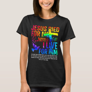 Camiseta Jesus Morreu Por Mim Agora Eu Vivo Para Ele Cristã