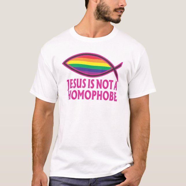 Camiseta Jesus não é um Homophobe (Frente)