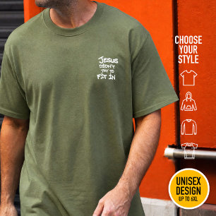 Camiseta Jesus Não Tentou Se Encaixar Graffiti Grunge Engra