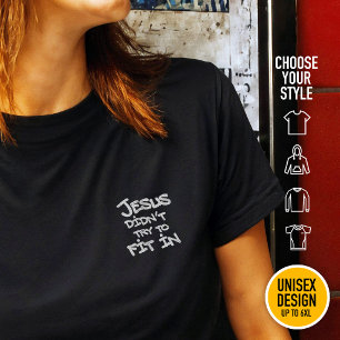 Camiseta Jesus Não Tentou Se Encaixar Graffiti Grunge Engra
