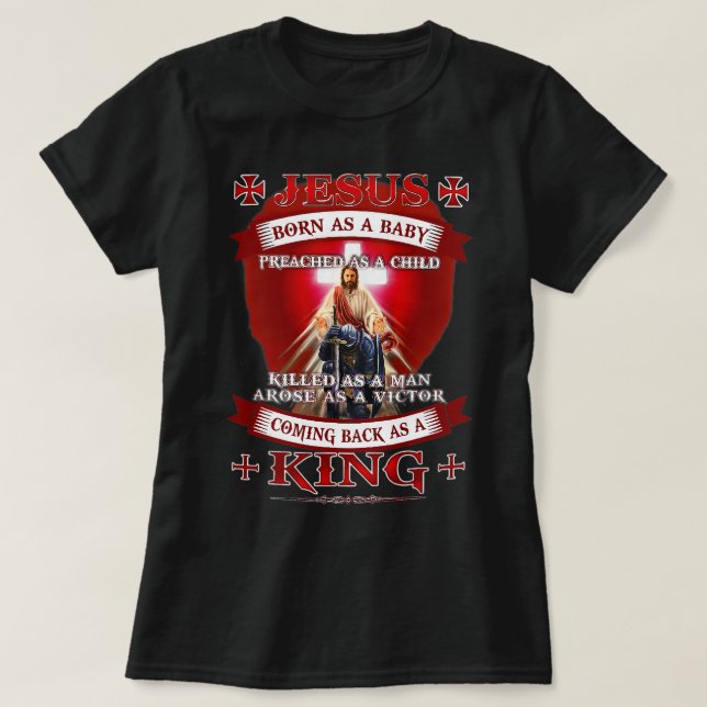 Camiseta Jesus Nascer Como Bebê Criança Cristã (Frente do Design)