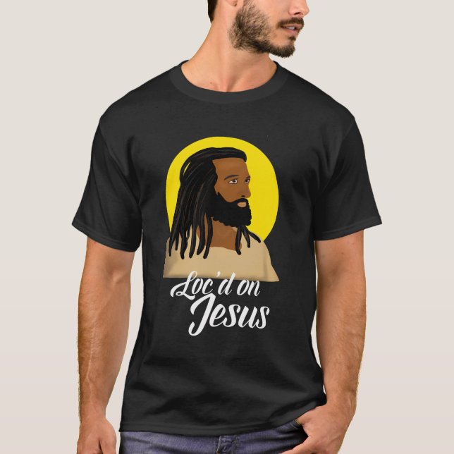Camiseta Jesus Negro com cadeado cristão americano africano (Frente)