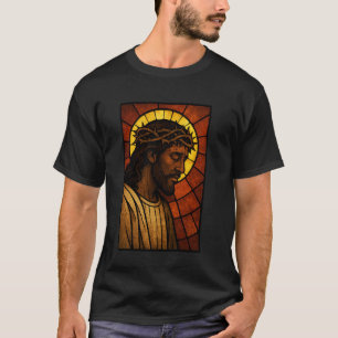 Camiseta Jesus Negro Coroa de Espinhos Fé Religião Salvador