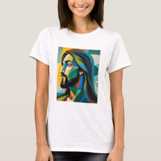 Camiseta Jesus no cubismo verde 6