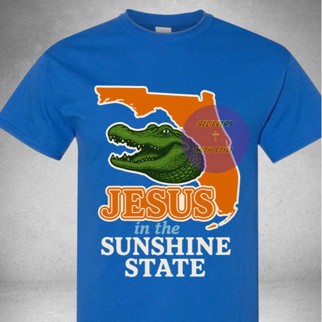 Camiseta Jesus no Estado Ensolarado - Cristão (Criador carregado)