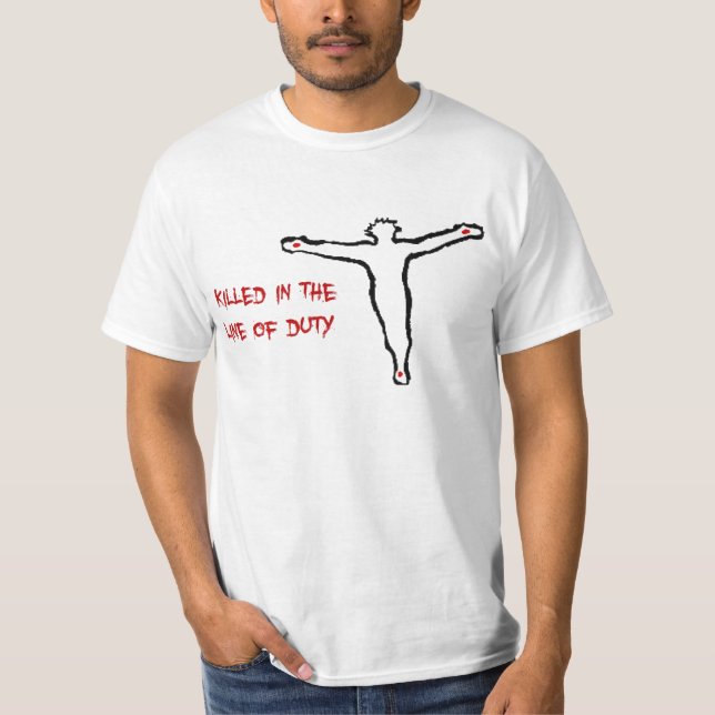 Camiseta jesus "no exercício das suas funções" cristão (Frente)