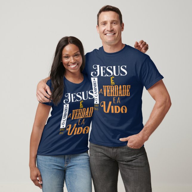 Camiseta Jesus o caminho verdade joão 14 6 cr (Unissex)