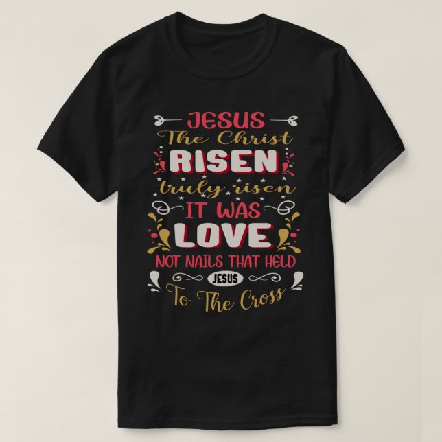 Camiseta Jesus O Cristo Risen Páscoa Sexta-feira Santa Chri (Frente do Design)