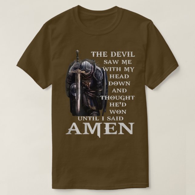 Camiseta Jesus O Diabo Me Viu Com Minha Cabeça Para Baixo (Frente do Design)