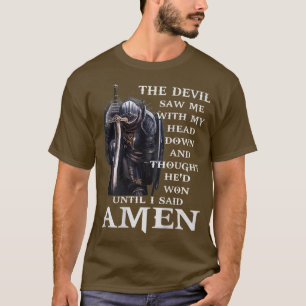 Camiseta Jesus O Diabo Me Viu Com Minha Cabeça Para Baixo