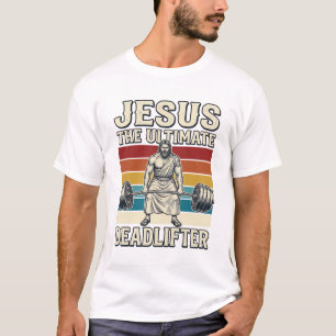 Camiseta Jesus O Levantador de Peso Definitivo Desenho Veto