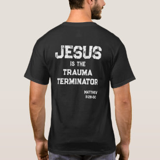 Camiseta Jesus o Terminador de Trauma Cruz Bíblia Grunge