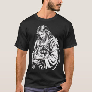 Camiseta Jesus Panda de Lixo Guaxinim Guaxinim Animal Des