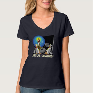 Camiseta Jesus Pede Boliches Cristãs Engraçadas