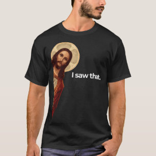 Camiseta Jesus Peeking eu vi aquele Meme Cristão Engraçado
