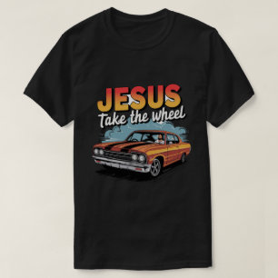 Camiseta Jesus Pega a Roda Vintage Muscle Car
