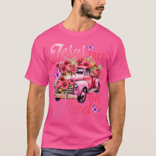 Camiseta Jesus Pega Uma Roda Caminhão Deus Acredita Pink Fl
