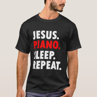 Camiseta Jesus Piano Dormindo Repete Música Cristã