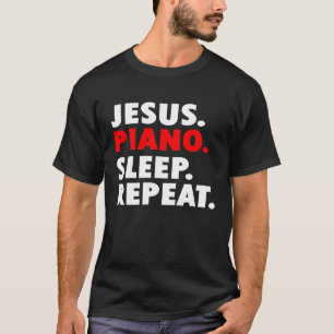 Camiseta Jesus Piano Dormindo Repete Música Cristã Premium