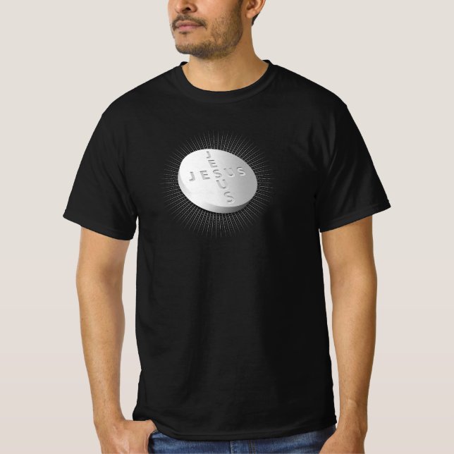 Camiseta Jesus Pill Tablet Religioso Cristão Curto (Frente)