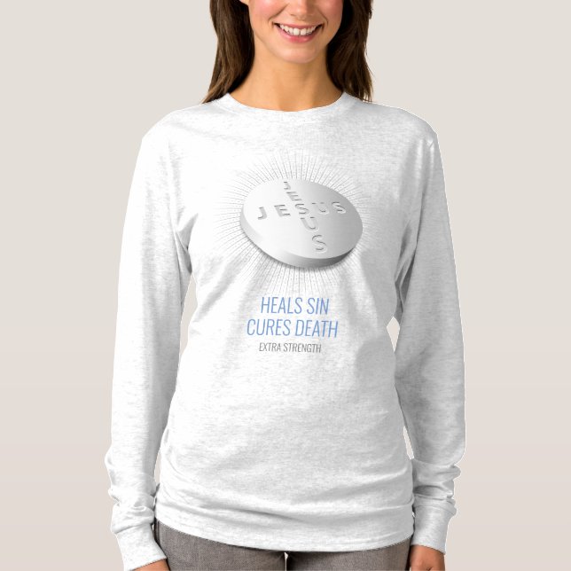 Camiseta Jesus Pílula - Fé Personalizável Reze Esperança De (Frente)