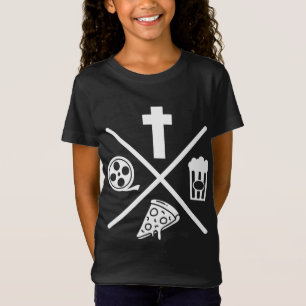 Camiseta Jesus Popcorn Pizza Filmes Christian Snack Comida