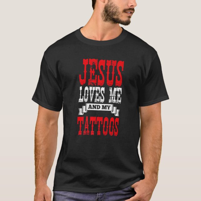 Camiseta Jesus Prayer Tattooist Jesus Loves Me And My Tatto (Frente)