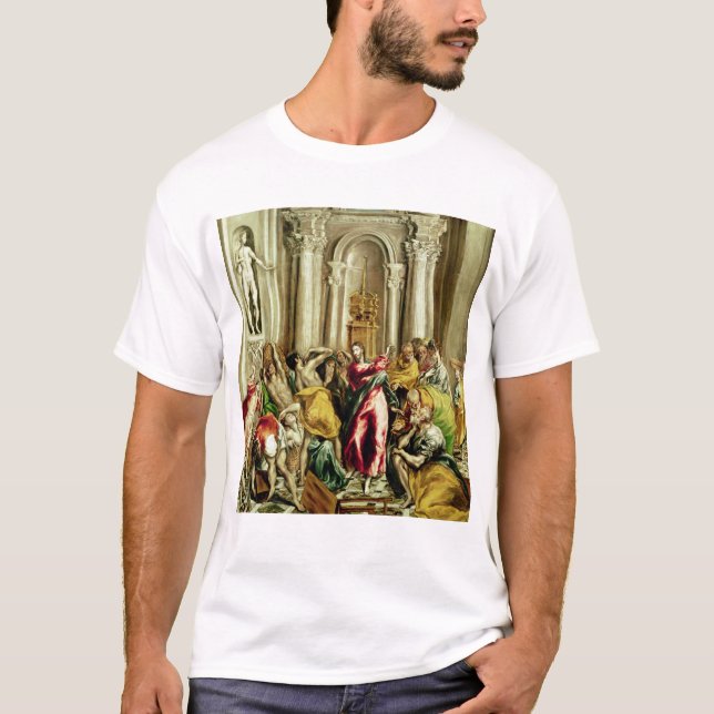 Camiseta Jesus que conduz os comerciantes do templo (Frente)