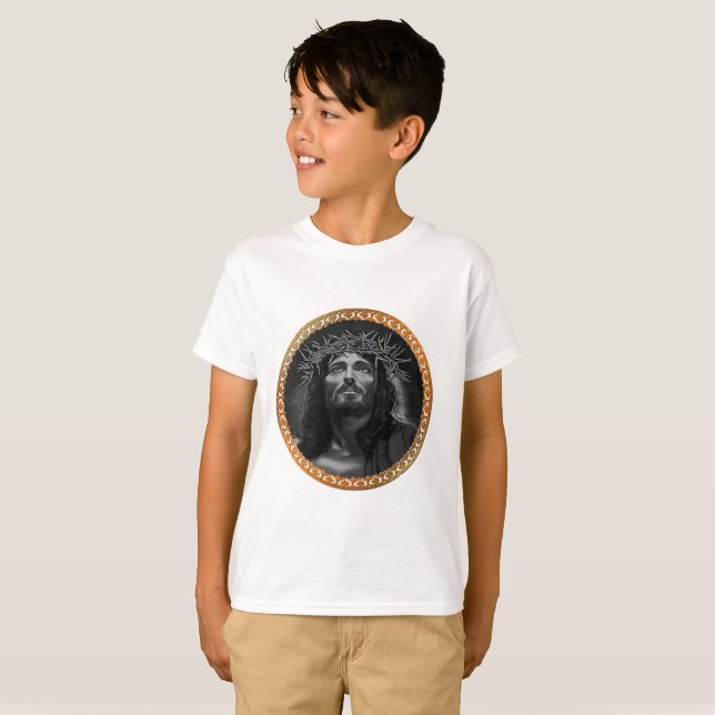 Camiseta Jesus que olha nos céus (Frente Completa)