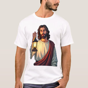 Camiseta Jesus Quiet Lantern Vintage Engraving