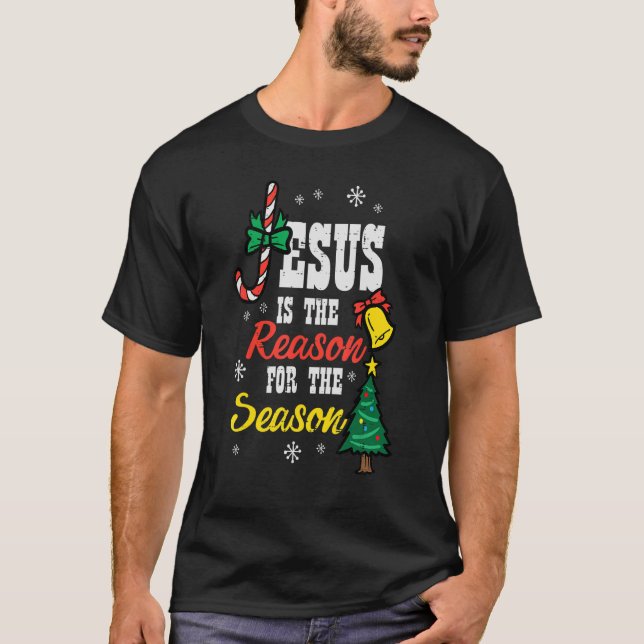 Camiseta Jesus Reason For Season Christmas Christian Religi (Frente)