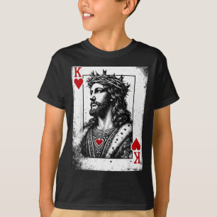 Camiseta Jesus rei de copas jogo de cartas religioso retrô