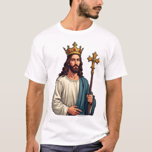 Camiseta Jesus Rei Eterno com Estampa Vintage