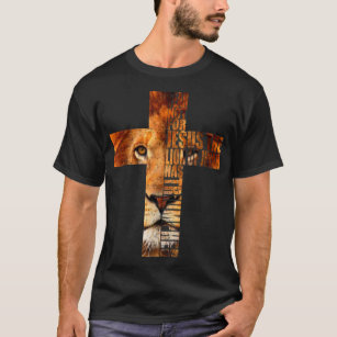 Camiseta Jesus Religioso Cristão O Leão Da Cruz Judaica