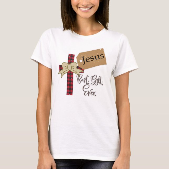Camiseta Jesus religioso dizendo cristão católico de Natal (Frente)
