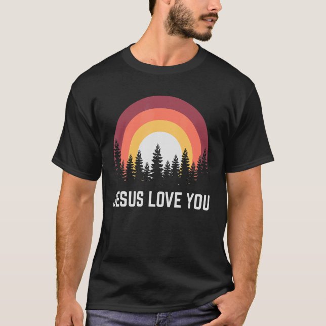Camiseta Jesus Religioso Te Ama Cristão (Frente)