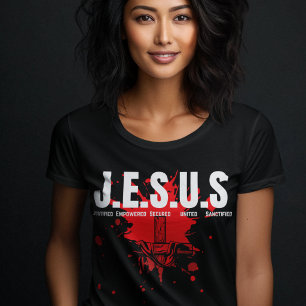 Camiseta JESUS - Reze Evangelho Espiritual Para Mulheres