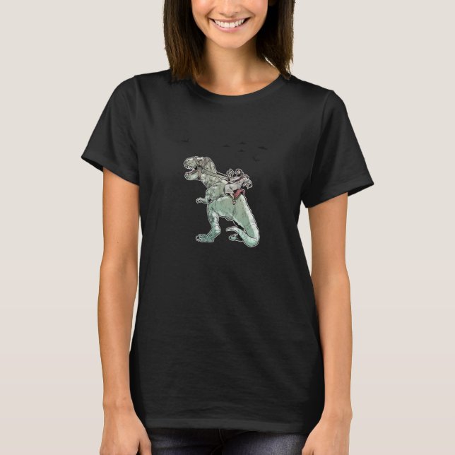 Camiseta Jesus Riding A Dinosaur  Offensive (Frente)