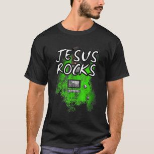 Camiseta Jesus Rocks Guitar Guitarrista Elétrico Christian 
